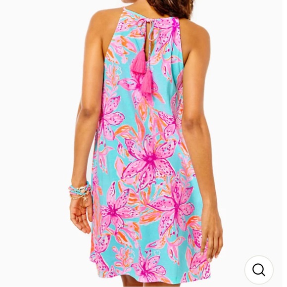 Lilly Pulitzer Margot Dress SZ Small Surf Blue Bonita Blooms - Picture 4 of 16